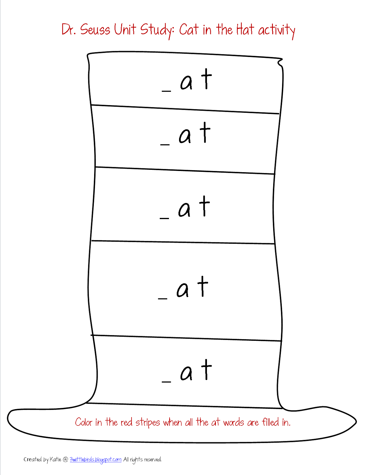 3 Wittle Birds Dr Seuss Cat In The Hat Activity 3 Wittle Birds Dr Seuss Cat In The Hat Activity