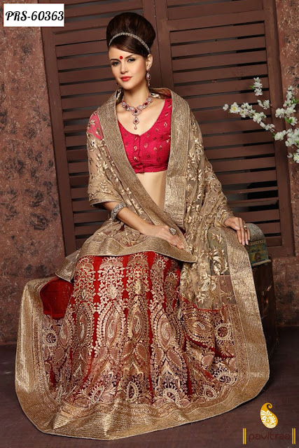 Latest Weddign Special Red Color Net Designer Sraees Collection Online Shopping with Discount Offer Prices at Pavitraa.in