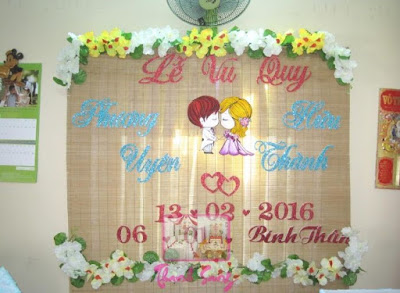 Mành tăm tre trang trí đám cưới