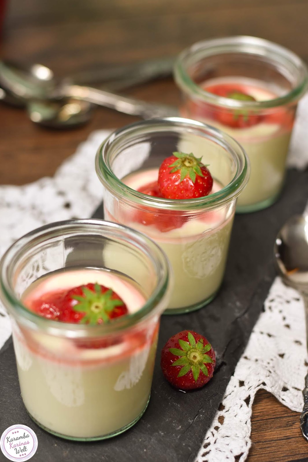 KarambaKarina&amp;#39;s Welt: Vanillepudding-Quark-Creme mit Erdbeeren