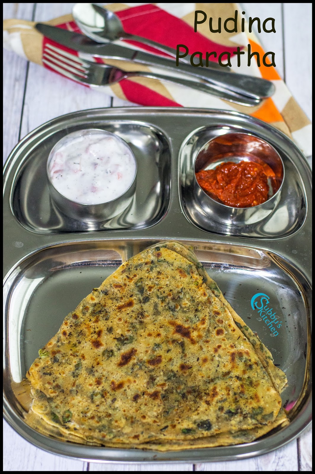 Mint Paratha Recipe Pudina Paratha Recipe Subbus Kitchen