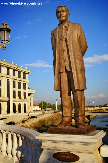 Monument at Art Bridge - Skopje, Macedonia