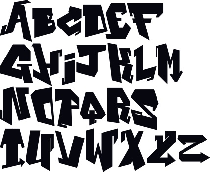Graffiti Buchstaben A-Z zum ausdrucken, Graffiti Schrift ABC 