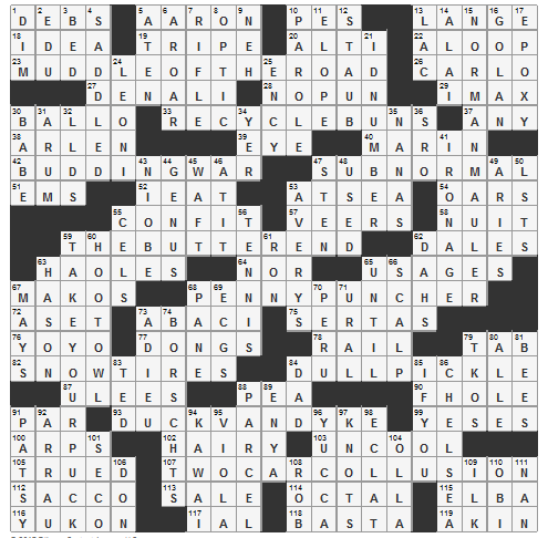 L A Times Crossword Corner Sunday Nov 12 2017 Thomas Takaro
