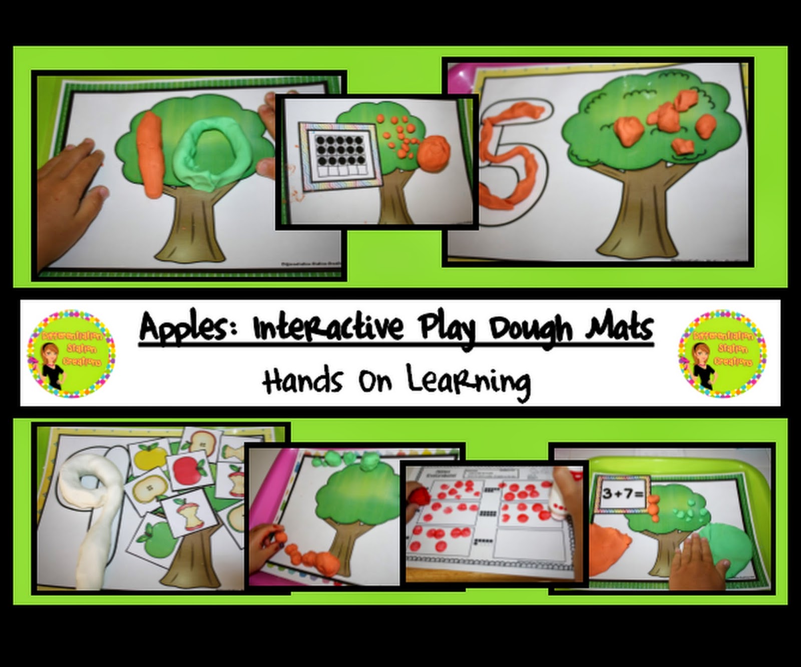http://www.teacherspayteachers.com/Product/Apples-Interactive-Play-Dough-Mats-Counting-Centers-Printables-1353686