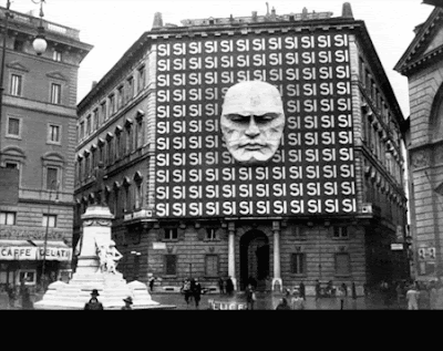 Mussolini Palazzo Braschi then now