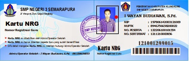 Aplikasi Cetak Kartu NRG Wayan Dot Melajah GuidePedia
