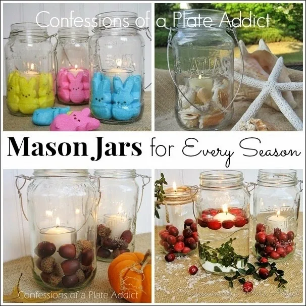 CONFESSIONS OF A PLATE ADDICT: Fun and Easy Summer Mason Jar Candles