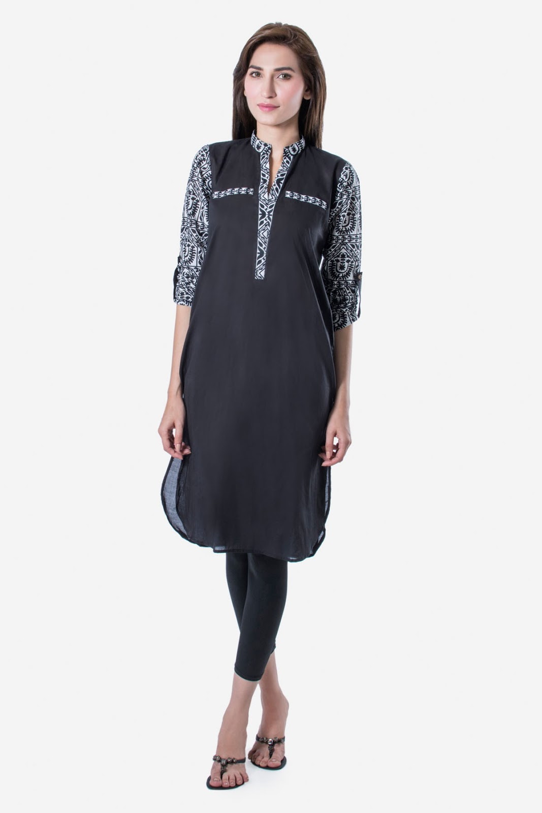 Khaadi Eastern Pret Collection 2015 Long Kurta WKP15013BLACK