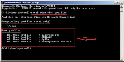 melihat password wifi dengan cmd