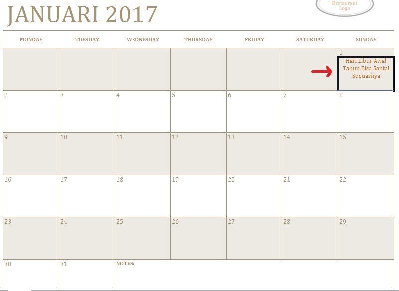 Cara gampang membuat kalender di excel tanpa rumus blogufik