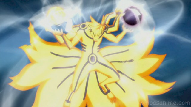 Rikudou: Choodama Rasenshuriken Jutsu terkuat milik Naruto untuk mengimbangi kekuatan panah Indra dari Susanoo Sasuke