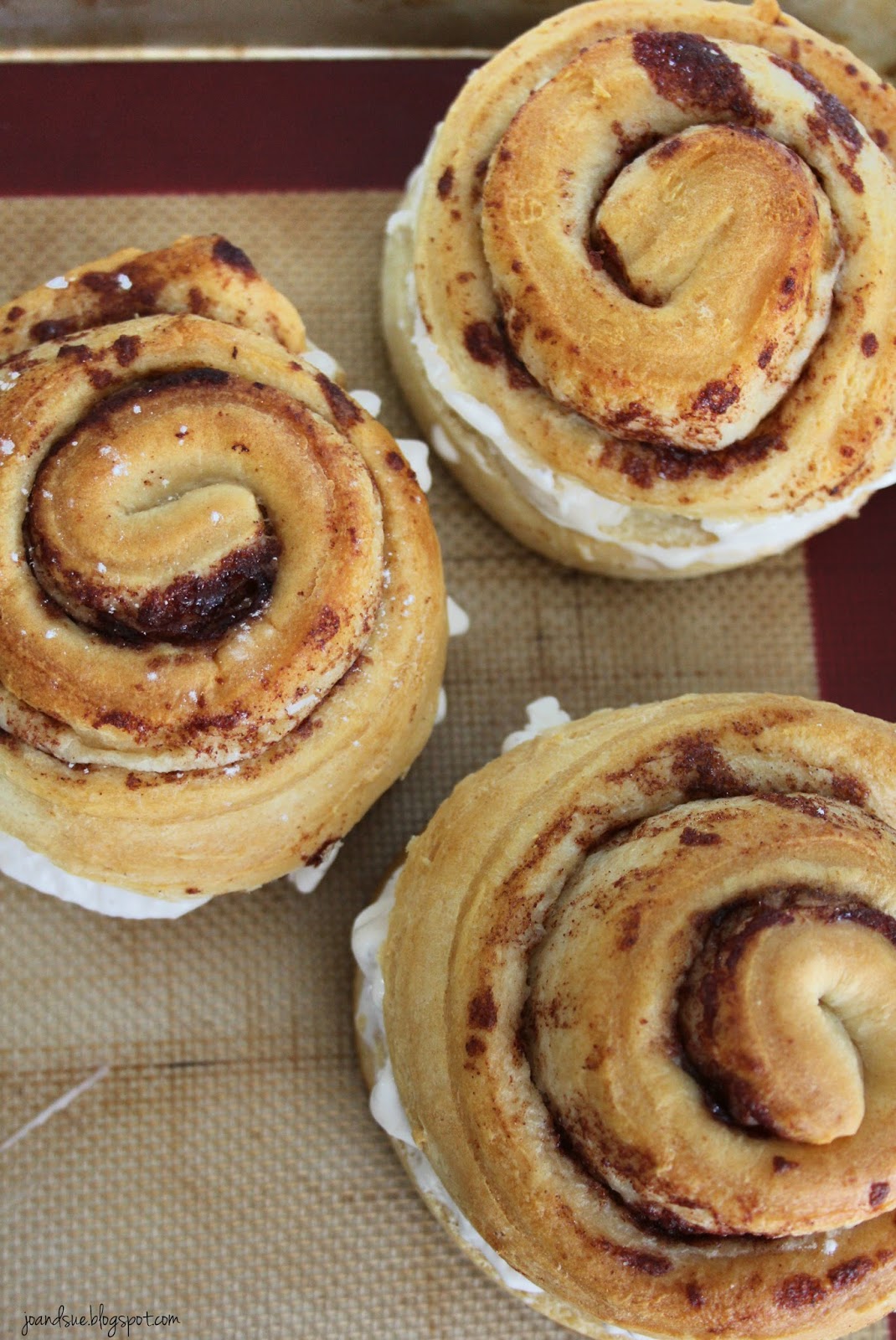 Jo and Sue Cinnamon Bun Ice Cream Sandwiches