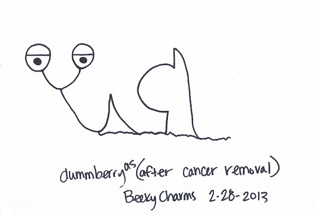 Dummberry as The BIG C for cancer by BeckyCharms 2013, dummberry, 2013, beckycharms, San Diego, art, arte, artist, cartoon, illustration, snail, emotions, family, life, lifestyle, 