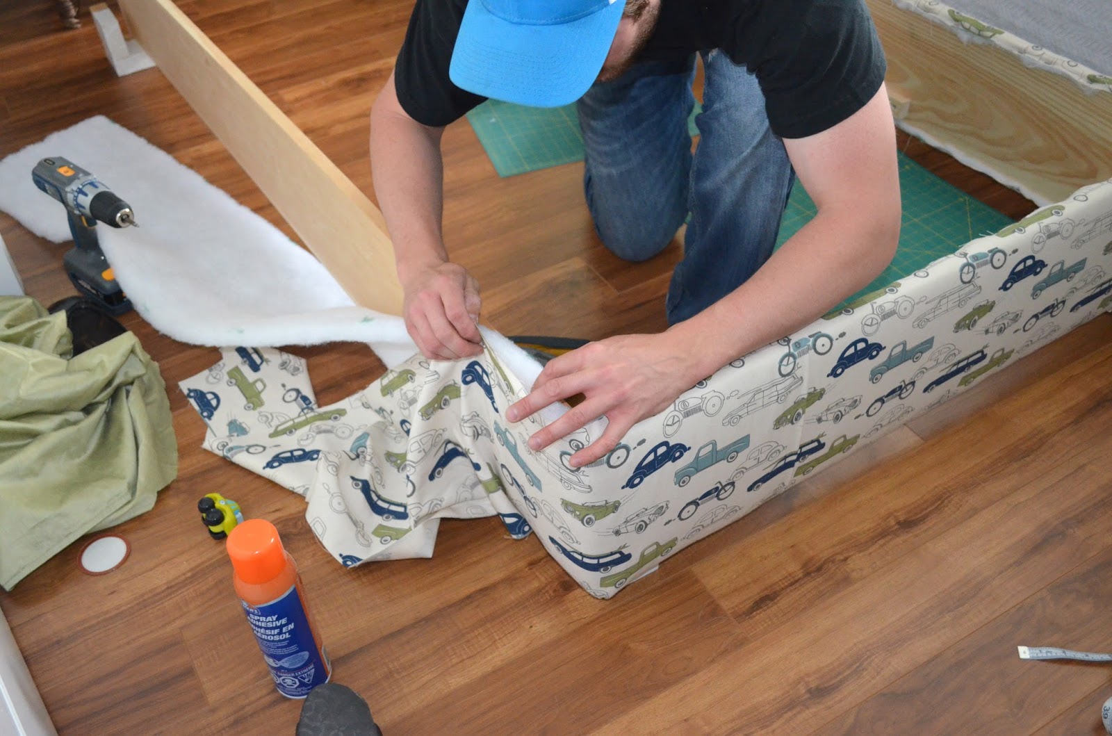 Slippers by Day DIY Fabric Covered Bed Frame