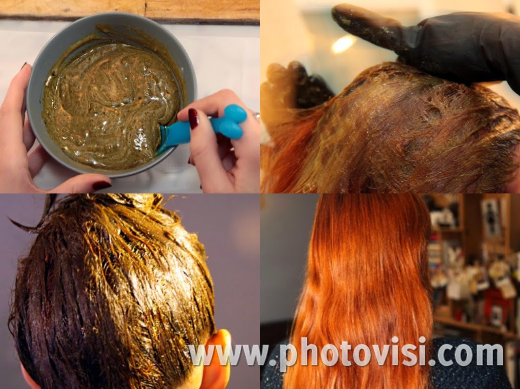 طريقة عمل صبغة شعر حمراء طبيعية 