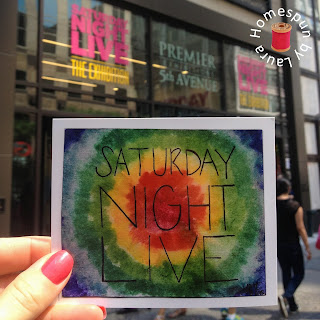 watercolor painting of Saturday Night Live in NYC