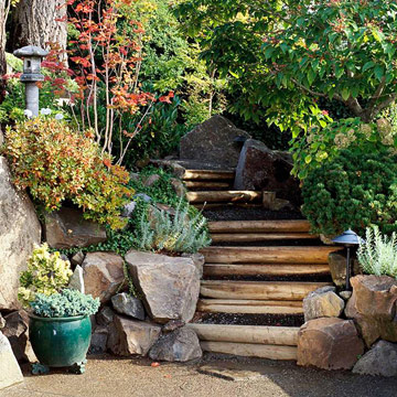New Home Interior Design: Garden Path Ideas: Mixed-Material Walkways