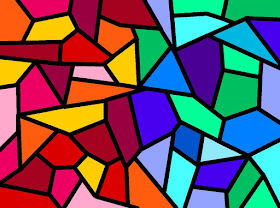 Mosaik mit kalten und warmen Farben