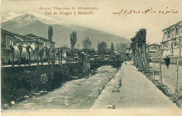 Реката Драгор со поглед кон Црн Мост и Пелистер, од јули 1906 година.