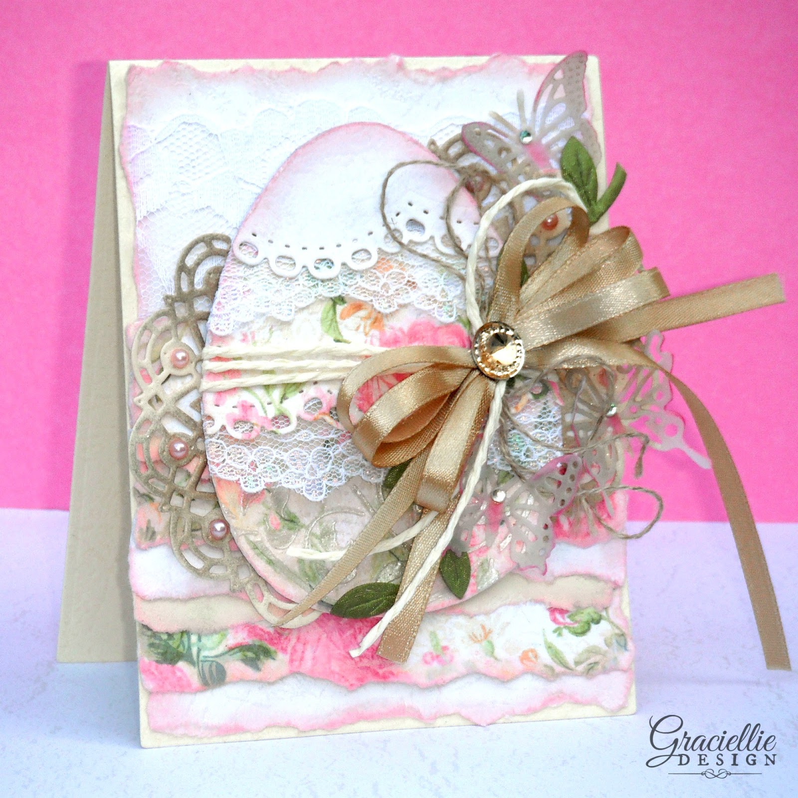 Easy Shabby Chic Easter Card - Using an Online Printable Template