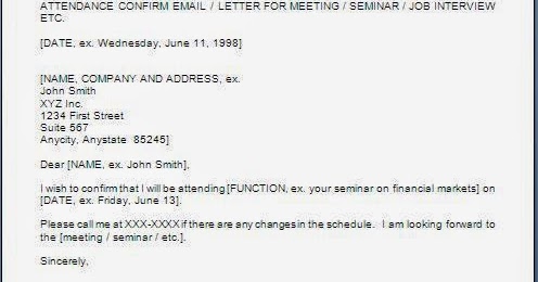 Meeting confirmation email sample image