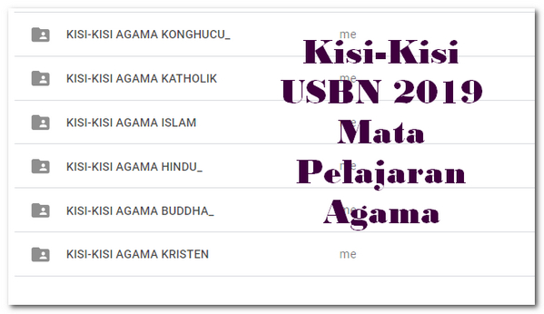 Kisi Kisi Usbn 2019 Agama Islam Kristen Katholik Buddha Hindu Khonghucu Bank Soal Ujian