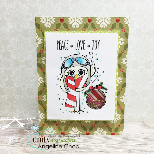 ScrappyScrappy: Big Blog Hop + [NEW VIDEOS] with Unity Stamp - Christmas card Partial Shaker Card #scrappyscrappy #unitystampco #card #cardmaking #christmas #holiday #papercraft #shakercard #dcwv #glitter #copic #stamp #stamping