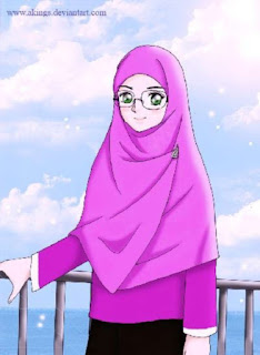 kartun gambar wanita muslimah terbaru