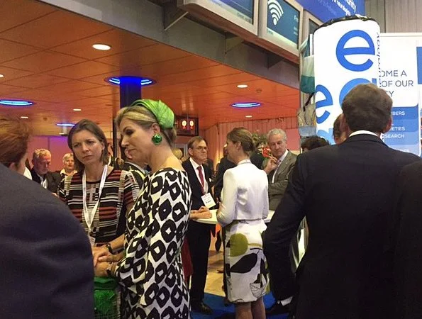 Queen Maxima attended the opening of the European Academy of Neurology congress. Queen wore Natan dress