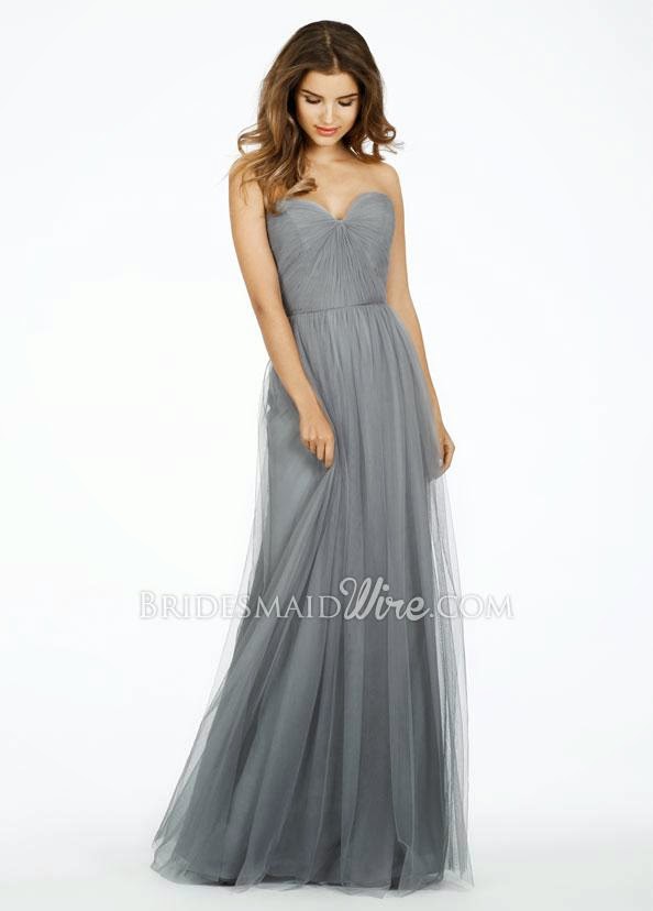 Grey Strapless Sweetheart Neck Ruched Long Bridesmaid Dress-1