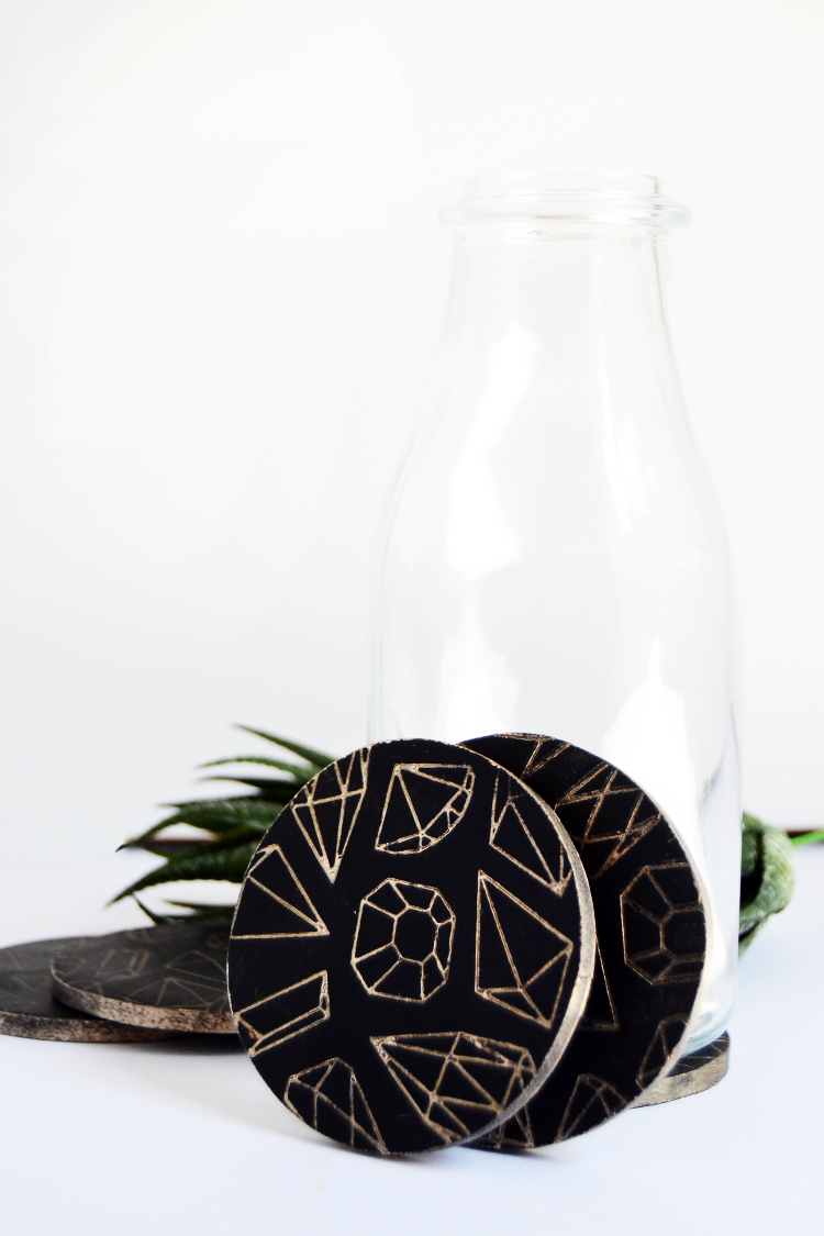 Trendy Gem Embossed Coasters at Crafts Unleashed Minted Strawberry