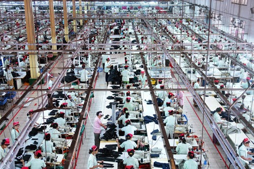 Working space of a garment industry