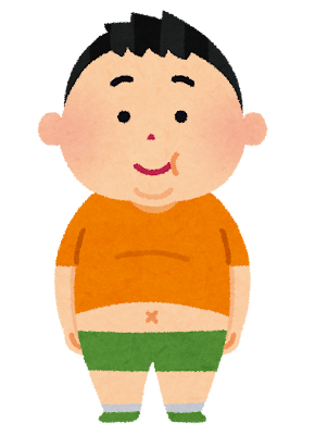 太った男の子のイラスト（肥満）