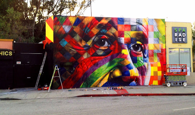 Street Art Portrait Of Einstein By Eduardo Kobra In Los Angeles, USA. 5