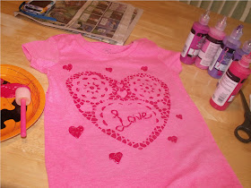 Clever, Crafty, Cookin' Mama: Valentine Craft: Doily Heart T-Shirt