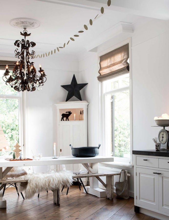 mesa navidad, estrella navidad, manta, estilo nordico, decoracion nordica, christmas, nordic deco, 