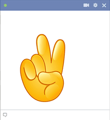 Peace fingers emoticon V-sign hand gesture