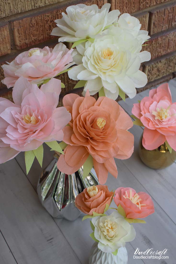 Doodlecraft DIY Crepe Paper Flowers Bouquet!