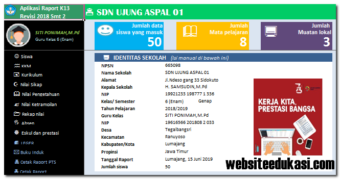 √ Aplikasi Raport Kelas 6 Semester 2 K13 Revisi 2018