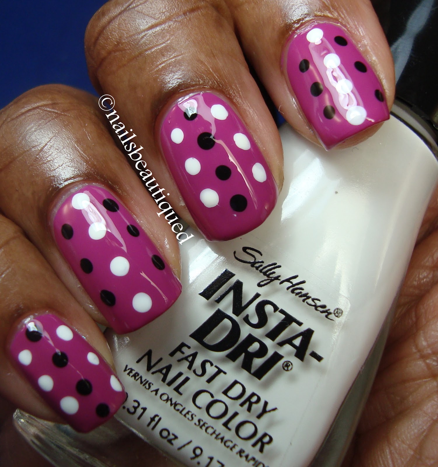 unbitten polish Pink Wednesday...Polka Dot Nail Art Design