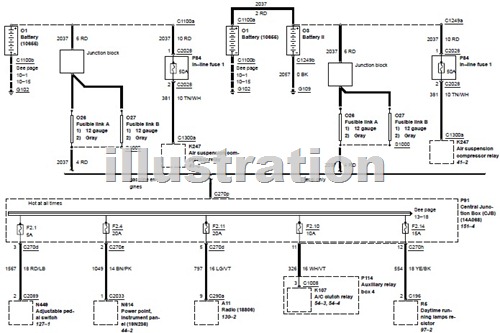 Wiring Diagrams - Ford Excursion 2000 Power Distribution