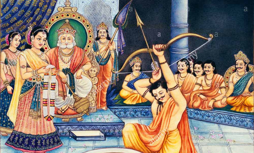 Image result for மகாபாரதத்தில் அர்ஜுனன் வில் சுயம்வரம்