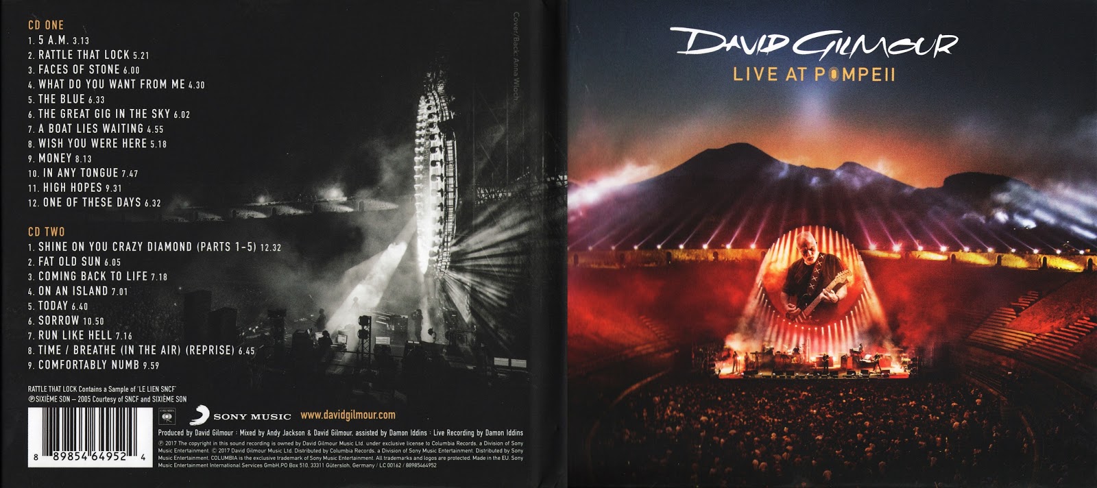 2017 David Gilmour Live at Pompeii David Gilmour Rockronología 2017 David Gilmour Live at Pompeii David Gilmour Rockronología