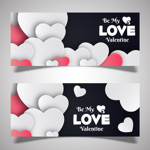 Valentine's Banner Designs Free Vector