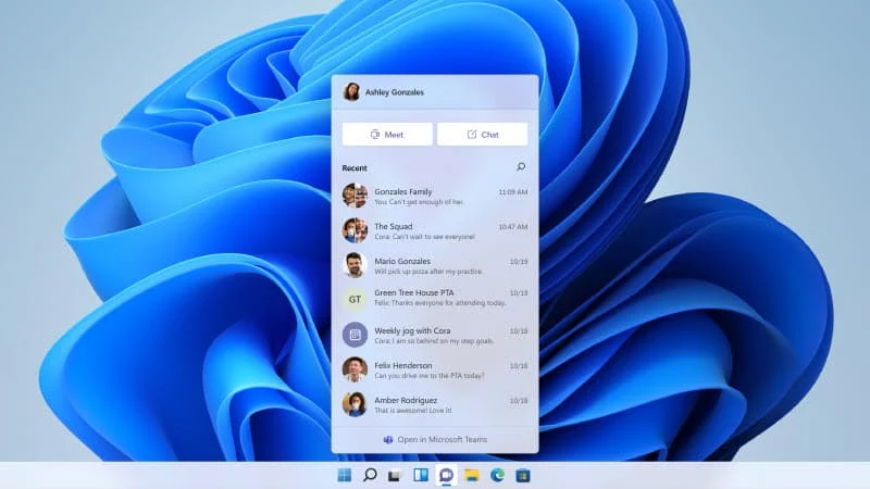 Microsoft introduces 'Chat from Microsoft Teams', directly integrated in the Windows Taskbar