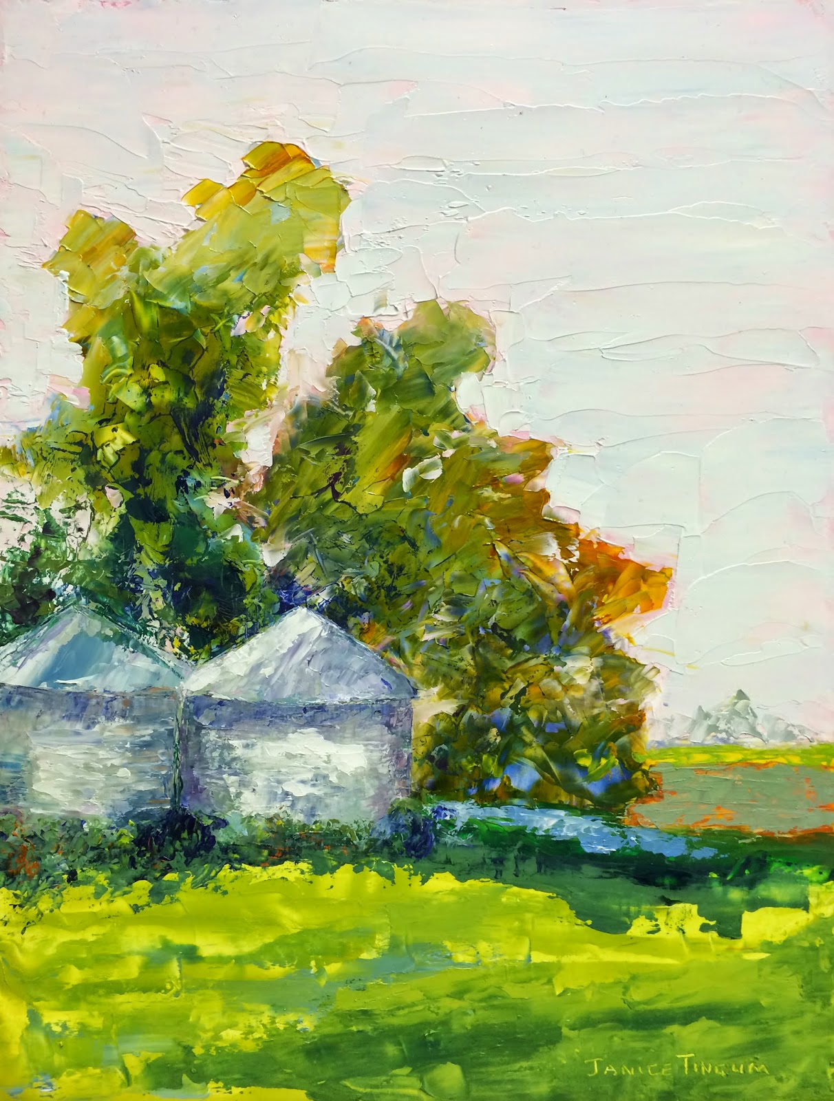Palette Knife Painters, International Grain Bins original oil