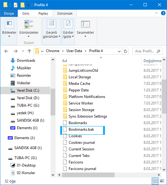 Chrome da Silinen Yer İmleri Nasıl Kurtarılır