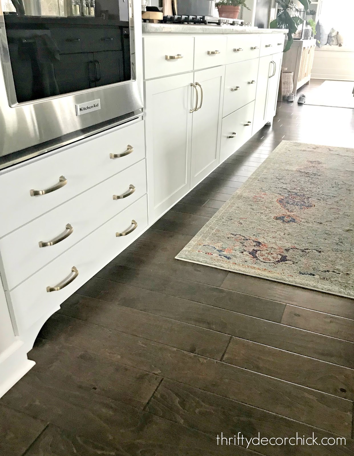 DIY kitchen cabinet feet project 