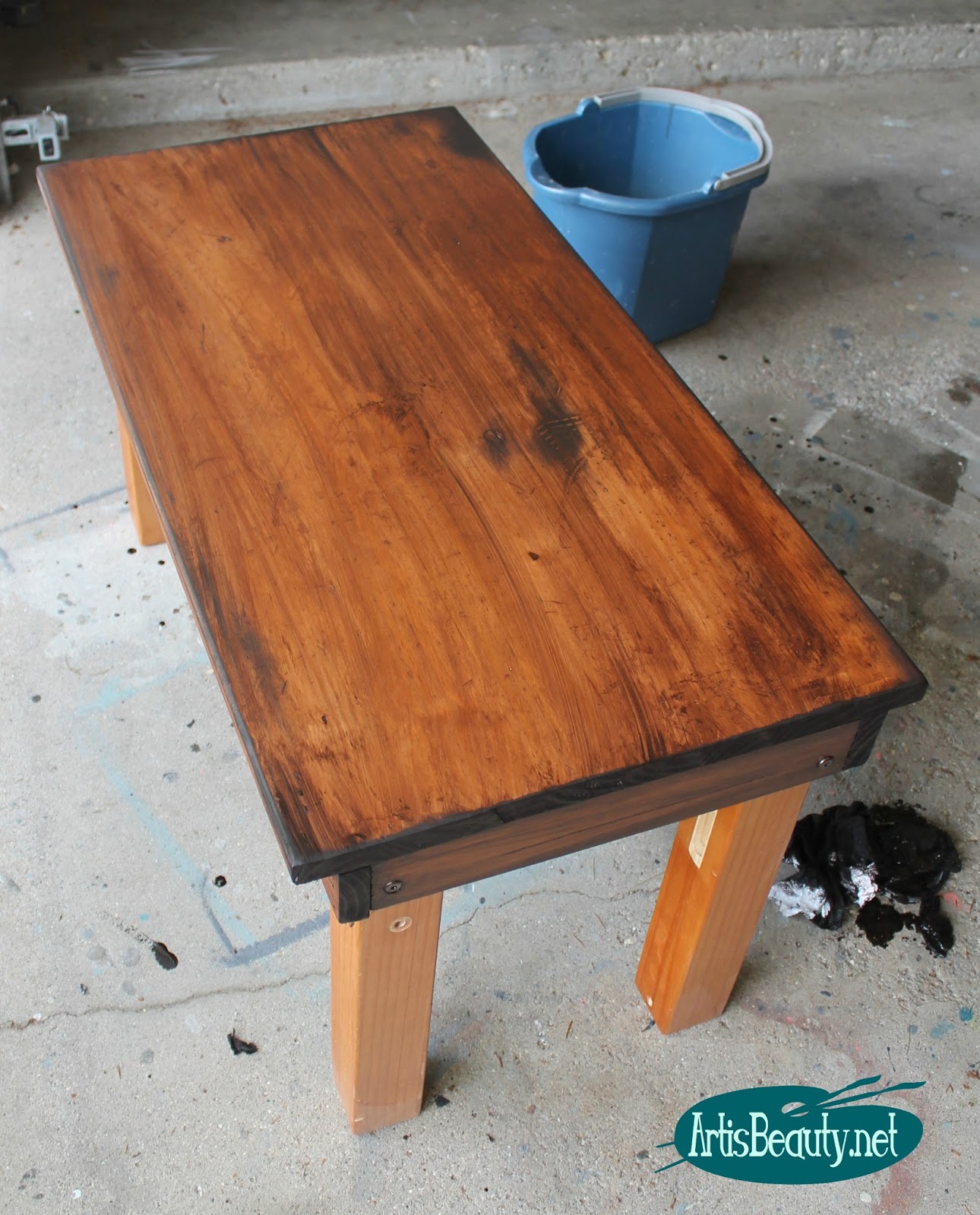 Art Is Beauty Old Kids Loft Bed Turned Rustic Vintage Style Coffee Once It Was Sanded I Used My General Finishes Java Gel